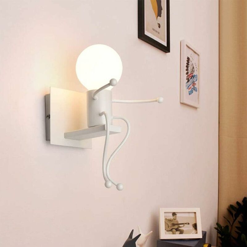 Applique da parete cavallo luce led E27 lampada notturna muro rosa celeste  per camera bambini