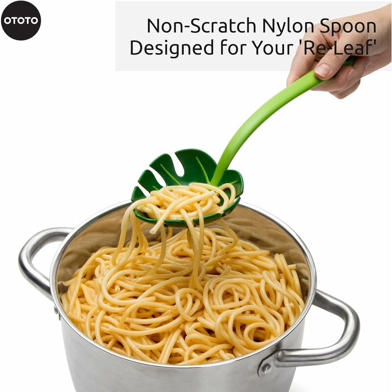Cucchiaio, utensile da cucina per cucinare, cuocere e mescolare (verde)