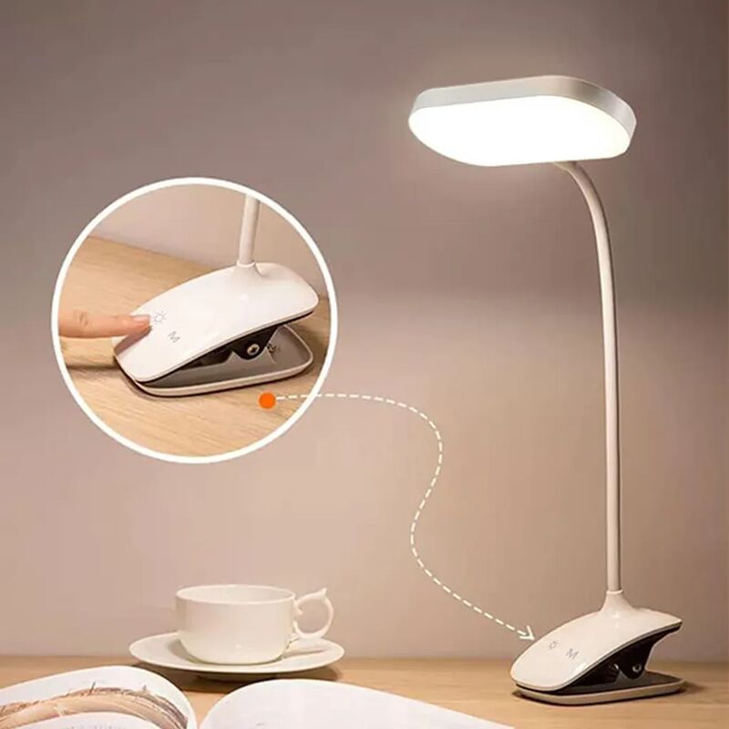 Clip On Light, lampada da lettura in alluminio dimmerabile