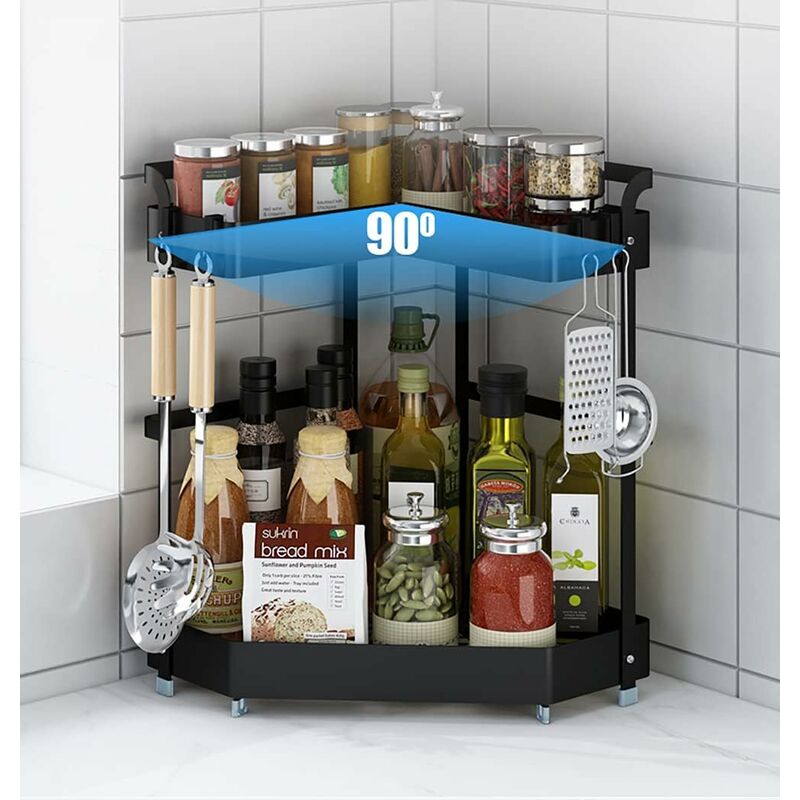 Portaspezie Portaspezie Portaspezie Portaspezie Cucina Contenitori per  spezie Ripiano angolare rimovibile (Pro)