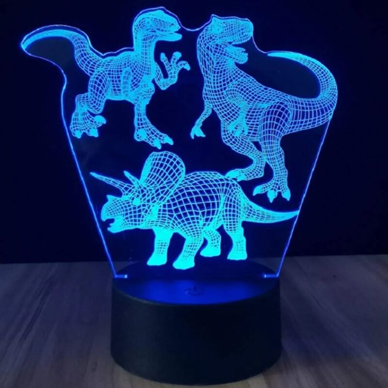 Luce notturna a forma di dinosauro per bambini Touch 3D e telecomando 16  tipi di lampade da comodino dimmerabili che cambiano colore Compleanno per  ragazzi e ragazze