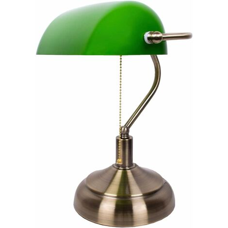 Lampada da tavolo vintage in metallo verde