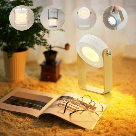 Portatile USB ricaricabile Led Luce Magnetica pieghevole libro lampada libro  in legno