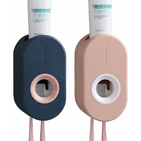 Porta dispenser per dentifricio da 2 pezzi, dispenser automatico per  dentifricio, ripiano per dentifricio in plastica