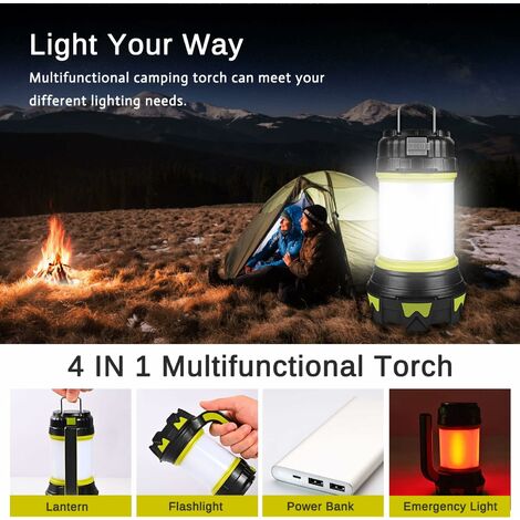 Lampada Led da Campeggio Ricaricabile Portatile COB Lanterna Torcia  Regolabile