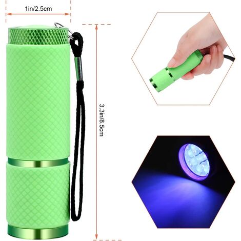 Torcia a LED, piccole torce luminose con 9 luci a LED, asciuga unghie  leggero e portatile