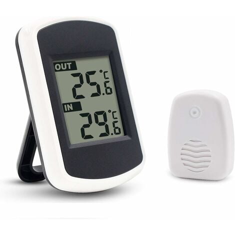 Ulable Termometro digitale wireless LCD per interni/esterni Mini sensore di temperatura  ambiente Piccolo tester meteorologico accurato per casa, camera da letto,  ufficio, bianco