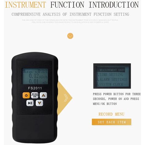 Contatore Geiger, JD-3001 Contatore Geiger Rilevatore di radiazioni  elettromagnetiche Tester di temperatura e umidità