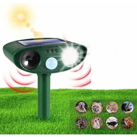 Repellente per gatti ad ultrasuoni, repellente per animali solare,  repellente per gatti per giardino, repellente per animali ad ultrasuoni con  sensore di movimento impermeabile per procioni da giardin
