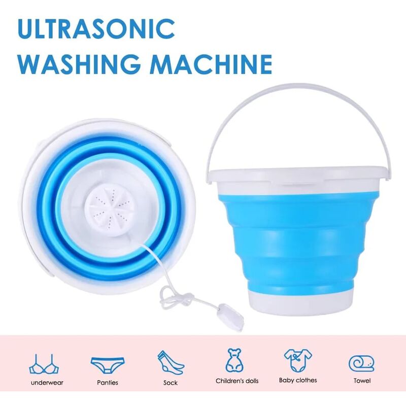 Tragbare Waschmaschine, USB-betriebene Mini-Turbo-Waschmaschine mit  Wäscheständer, 6 L Fassungsvermögen, 30 Minuten Automatische Abschaltung
