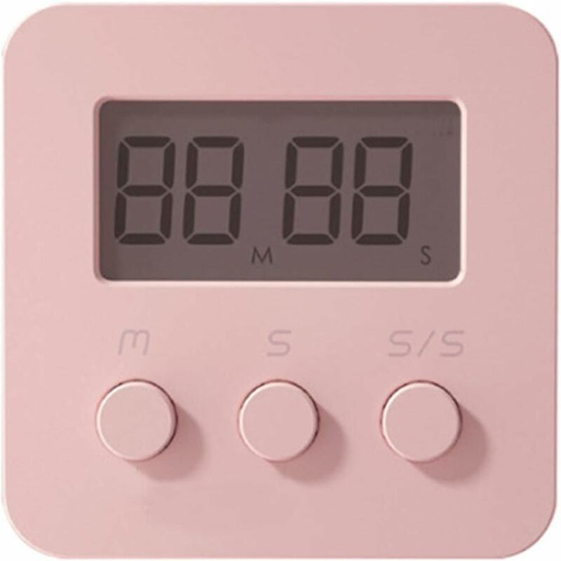 Digitaler Küchentimer, Mini-Kurzzeittimer mit großem LCD-Display und  akustischem Alarm, Countdown-Stoppuhr für Kinder-Fitness (semm pink)