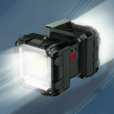 LED Handscheinwerfer Doppelkopf Taschenlampe USB Wiederaufladbare