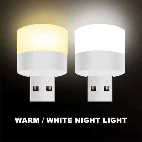 USB-Nachtlicht Mini-LED-Nachtlicht USB-Steckdosenlicht Powerbank USB-Aufladung  Buchlicht Kleines rundes Lese-Augenschutzlicht 1pcs (