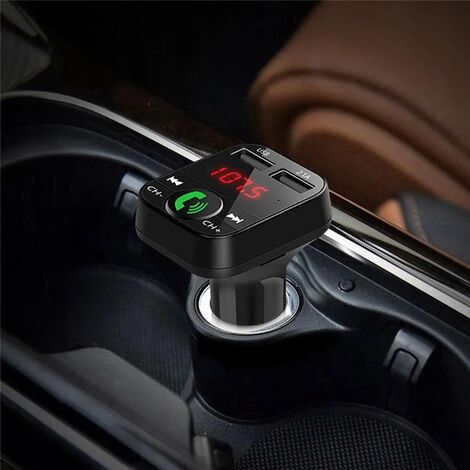Retoo Wireless Car Kit Bluetooth FM-Transmitter MP3-Radio Autoadapter  Dual-USB-Ladegerät Auto Drahtloser Autoempfänger