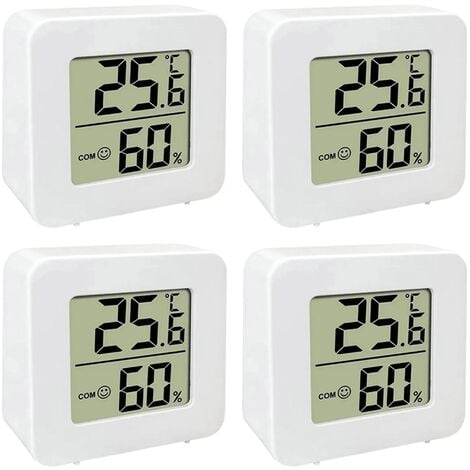 4 Stück LCD Intelligentes Hygrometer,Raumthermometer Digital Innen  Thermometer für Innenräume