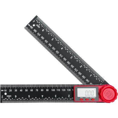 360-Grad-Digital-Goniometer mit Doppelskala, 200-mm-Winkellineal mit LCD- Display und Sperrfunktion, Goniometer für