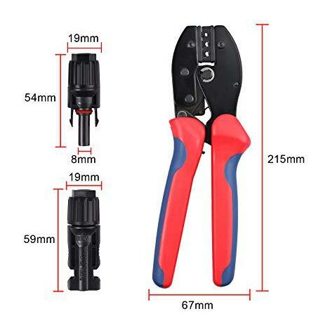 5 of Plug Set Pliers, Connectors, x 1 Cable, 2.5/4/6 for for Pairs Crimping Pair Plug, Crimping Connection 9 Solar mm² 1 MC4 Male/Female Cable Solar Solar MC4 of Pairs Solar PV Tool Wrench