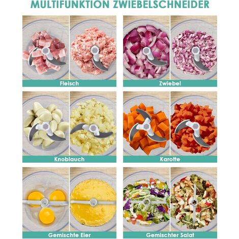 Zwiebelschneider, Gemüse Zwiebel Zerkleinerer Manuell Gemüseschneider Obst  zu Hacken Mischen, Küche Multizerkleinerer für Salat Fleisch Knoblauch
