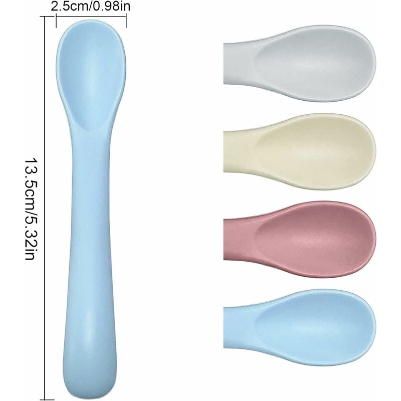 Vicloon Cucharas de silicona para bebés, 7 cucharas de bebé, cucharas de  alimentación de primera etapa para bebés, cucharas de silicona ultra