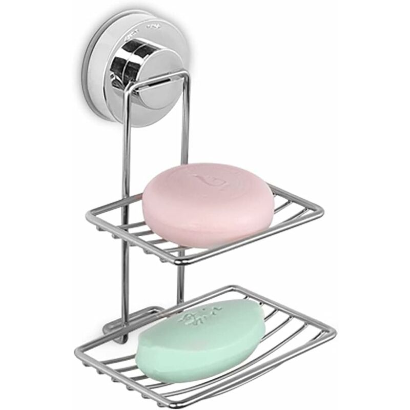 Jabonera para ducha, soporte de jabón autoadhesivo de 3 ranuras para baño,  soporte de jabón de ducha montado en la pared, bandeja de jabón de acero