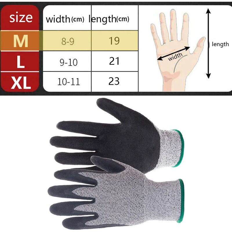 Guantes para Trabajo de Malla Alambre de Acero Inoxidable Resistentes a  Cortes