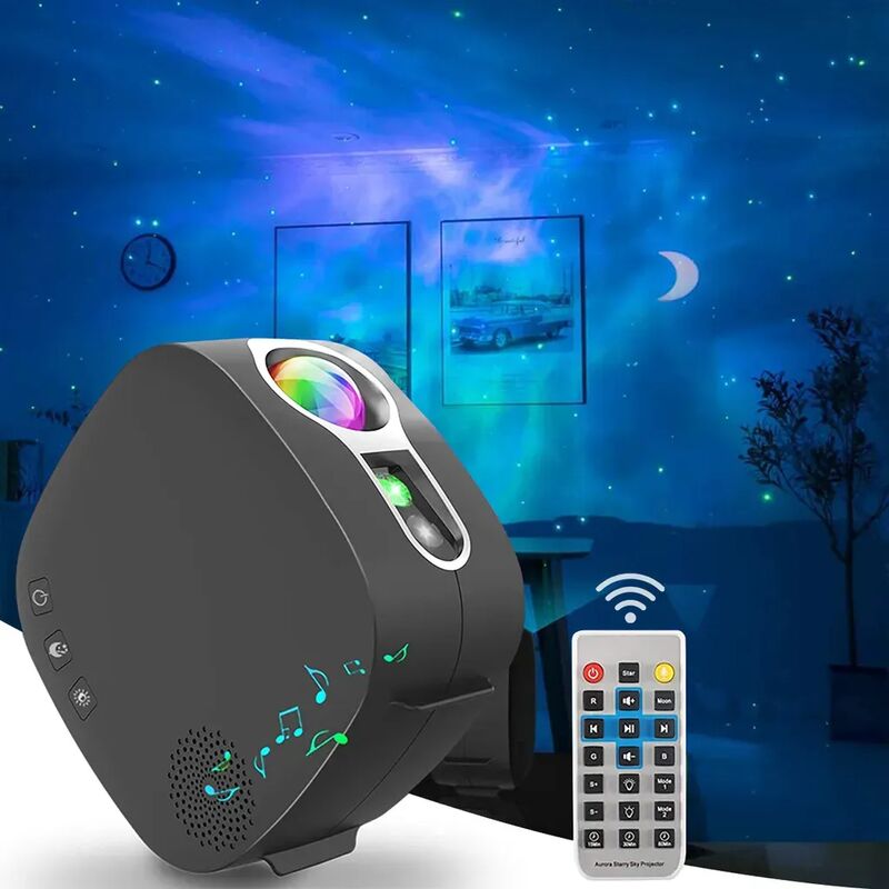 ONEFIRE - Proyector de galaxia, proyector de luz nocturna de ruido blanco  para dormitorio, proyector de techo de música Bluetooth, luces de