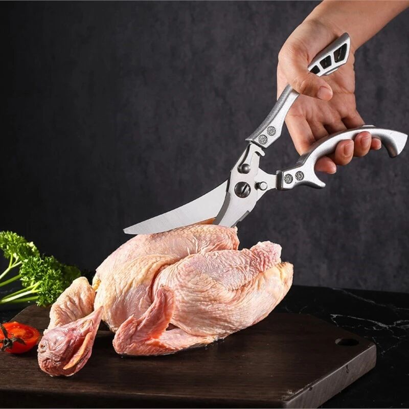 Tijeras de cocina de acero inoxidable para alimentos, tijeras de cocina  resistentes para cortar carne, tijeras de pavo, cortadores de verduras