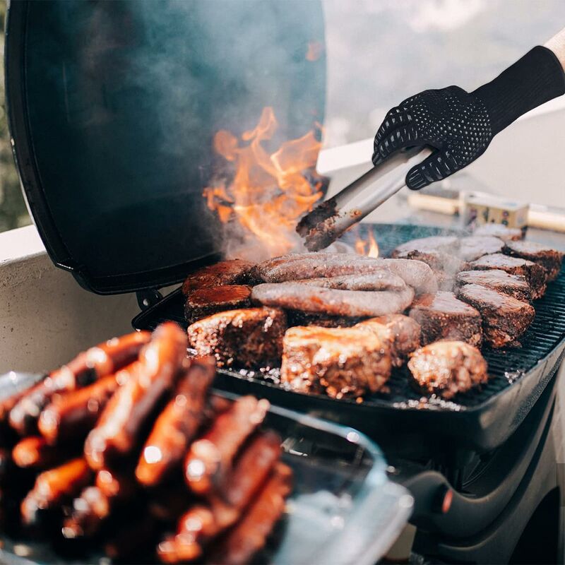 Guantes para Barbacoa, 1 Par - Guantes para Horno anticalor hasta 800 °C,  Guantes de Cocina