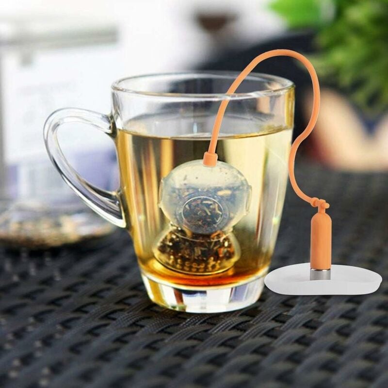 Infusor de té de silicona Infusor de té suelto Forma de buceo Difusor de  filtro de té de hierbas para té suelto o té de hierbas (naranja)