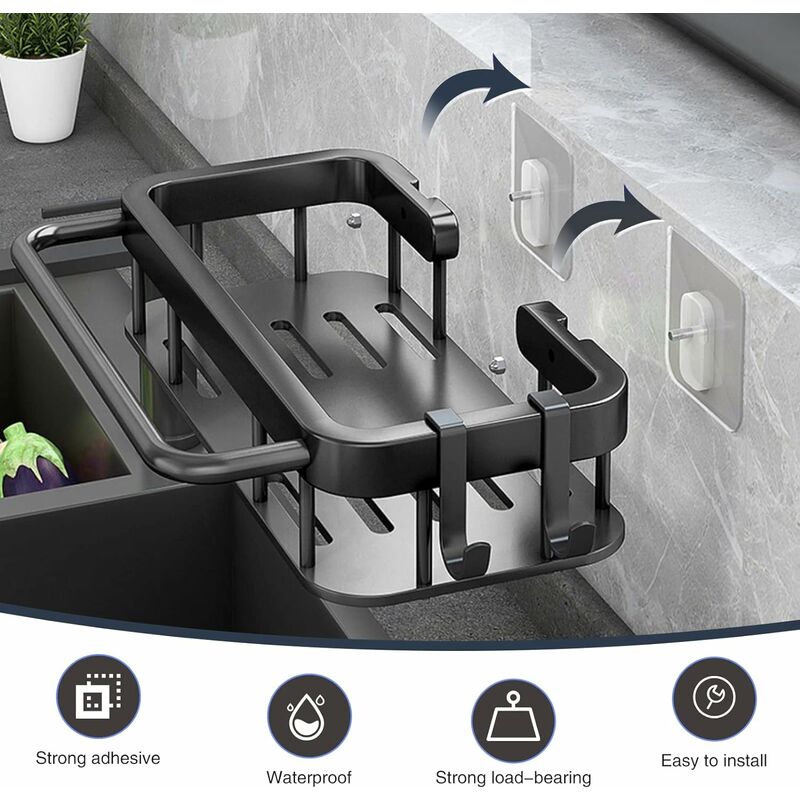 Organizador de fregadero para cocina, sin taladrar, soporte para carrito de  cocina, estante para accesorios de