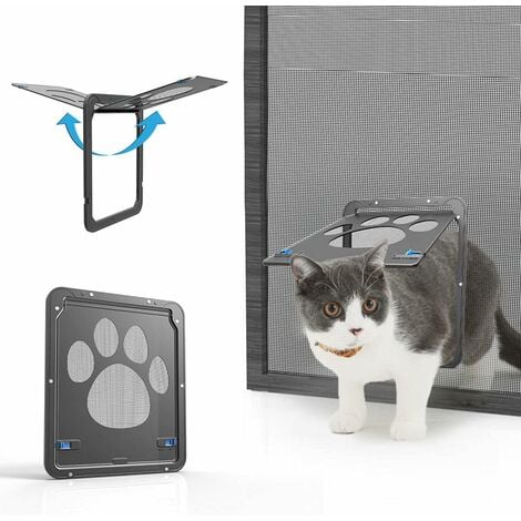 Puerta para gatos para mosquitera Fácil de instalar Freedom of Cat Puerta  para mosquitos con cerradura para perros y gatos pequeños/medianos