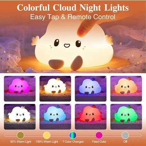 Luz nocturna LED de ilusión óptica 3D, lámpara de escritorio para dormir  para niños y niñas, control táctil, 7 cambios de color, alimentada por USB