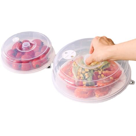 Tapa de microondas de 2 piezas con asa, tapa de alimentos para