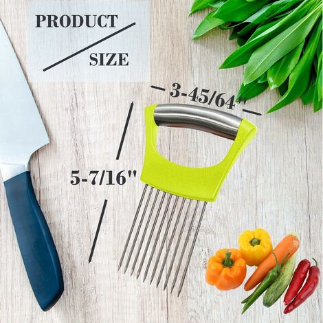 Cortador de cebolla de acero inoxidable, utensilio para cortar verduras,  tenedor, utensilios de cocina