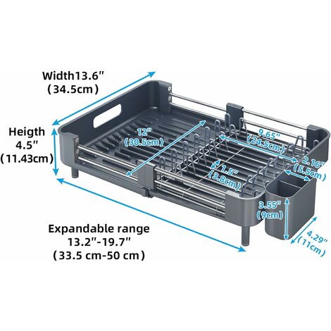 Escurreplatos extensible (33,5 cm-50 cm) Escurridor de platos