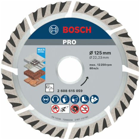 Bosch PRO Multi Material Diamant-Trennscheibe - Ø125 x 22,23 mm – 2608615059