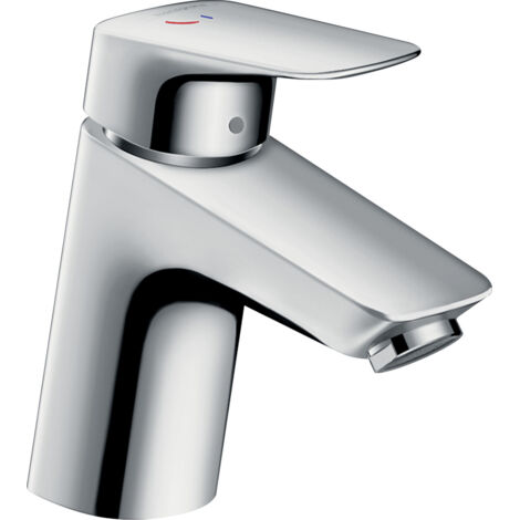HANSGROHE Logis CH3 CoolStart Waschtischmischer, mit Zugstange und Ablaufgarnitur aus Kunststoff verchromt - 71072000