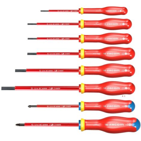 Satz mit 8 Schraubendrehern Protwist isoliert 1000 Volt FACOM - ATD.J8VE (1/2)