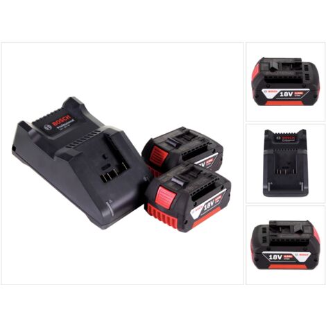 Bosch Akku-Starter-Set 2x GBA 4,0 Ah Akkus und Ladegerät GAL 18V-40 im Karton
