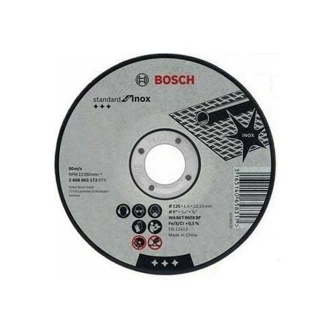 Packung mit 10 BOSCH-Scheiben Ø125 X 22.23 X 1.6 Standard INOX - 2608619050