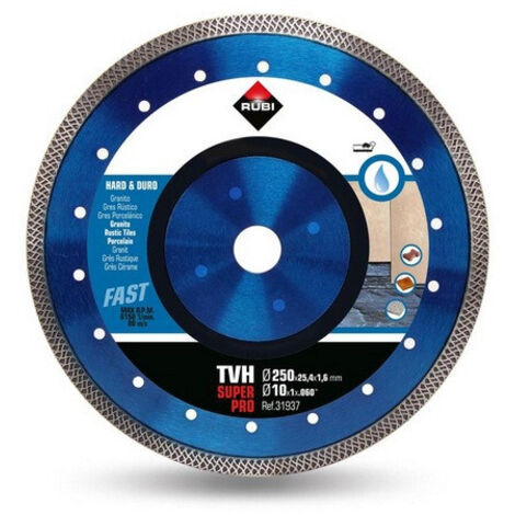 Diamanttrennscheibe TVH 250 Superpro RUBI Ø 250 mm für harte Materialien - 31937