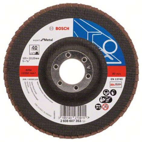 BOSCH EXPERT FOR METAL Fächerschleifscheibe mit ebener Oberfläche Ø125 - Körnung 40 - 2608607353
