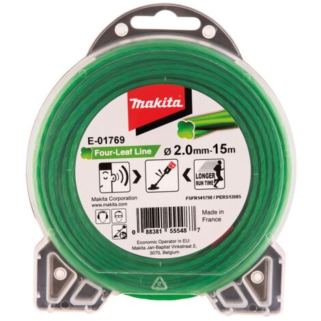 Makita Mähfaden Four-Leaf Grün 15 m Ø 2 mm - E-01769