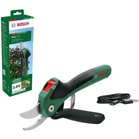 Bosch Akku Gartenschere EasyPrune (Integrierter 3,6 Volt Akku, 450 Schnitte pro Akkuladung, aufladbar über Micro-USB-Kabel)