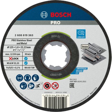 X-Lock-Trennscheiben Metall/Inox Ø125x1.6 BOSCH - 10 Stück- 2608619364