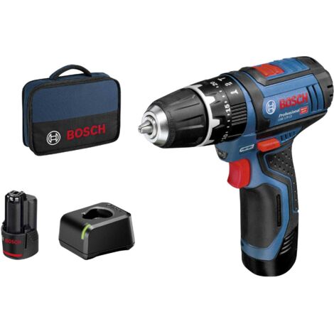 Bosch Akku-Schlagbohrschrauber GSB 12V-15 mit 2x 2,0 Ah Akku und Lader in Tasche