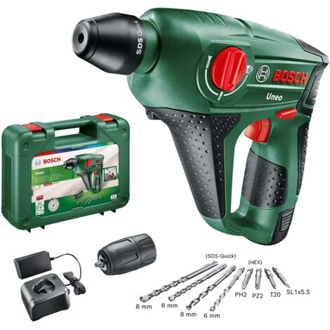 Bosch Akku Bohrhammer Uneo (1 Akku, 12 Volt System, Bohrtiefe in Beton 10 mm)