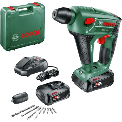 Bosch Akku Bohrhammer Uneo Maxx (2 Akku, 18 Volt System, BohrØ in Beton 10 mm)