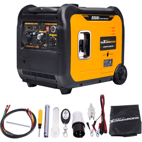 Inverter Stromgenerator 5500W Benzin Stromerzeuger Elektrostart 4 Takt mit USB und 230 V Steckdosen Superleise und leicht als Notstromaggregat für Wohnmobil Kühlschrank Baustelle maXpeedingrods