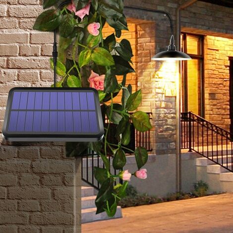 Solarlampen kronleuchter mit wasserdichter Fernbedienung 2 Köpfe Kabel 3 m - Weißes Licht
